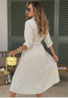 Koszulowa Kleid midi w kratę Spring Velvet Air Himmelblau