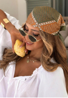 Wzorzysta Halstuch Soft Wave zielono-Orange