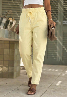 Ballon-Jeans mit elastischem Bund Meet Me Again Gelb