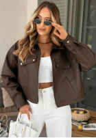 Skórzana Jacke bomberka Less Is More Mokkafarben