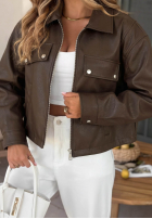 Skórzana Jacke bomberka Less Is More Mokkafarben