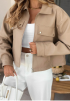 Skórzana Jacke bomberka Less Is More Mokkafarben