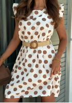 Kleid mini w Punkte Russo Ecru