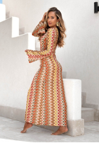 Dopasowana Kleid maxi Mit Muster El Fuerte żółto-Orange