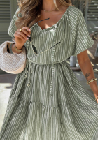 Kleid mini z bufkami w paski Sunny Shore Pistaziengrün