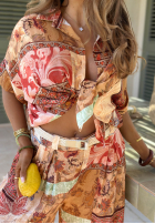 Hemd Mit Muster Riviera Sunset Beige-Orange