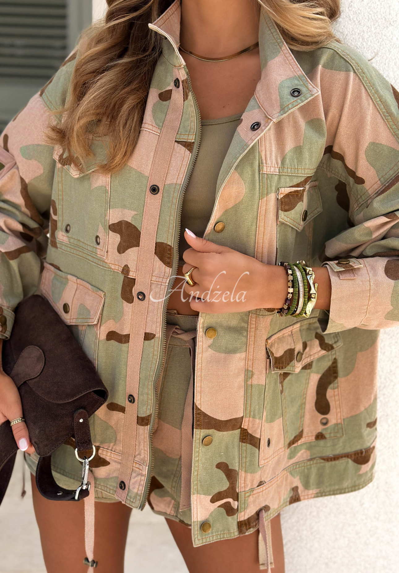 Baumwoll-Tarnjacke mit Taschen City Alley Khaki