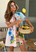 Hemd z krótkimi rękawami Mit Muster Ciao Ciao niebiesko-Rosa