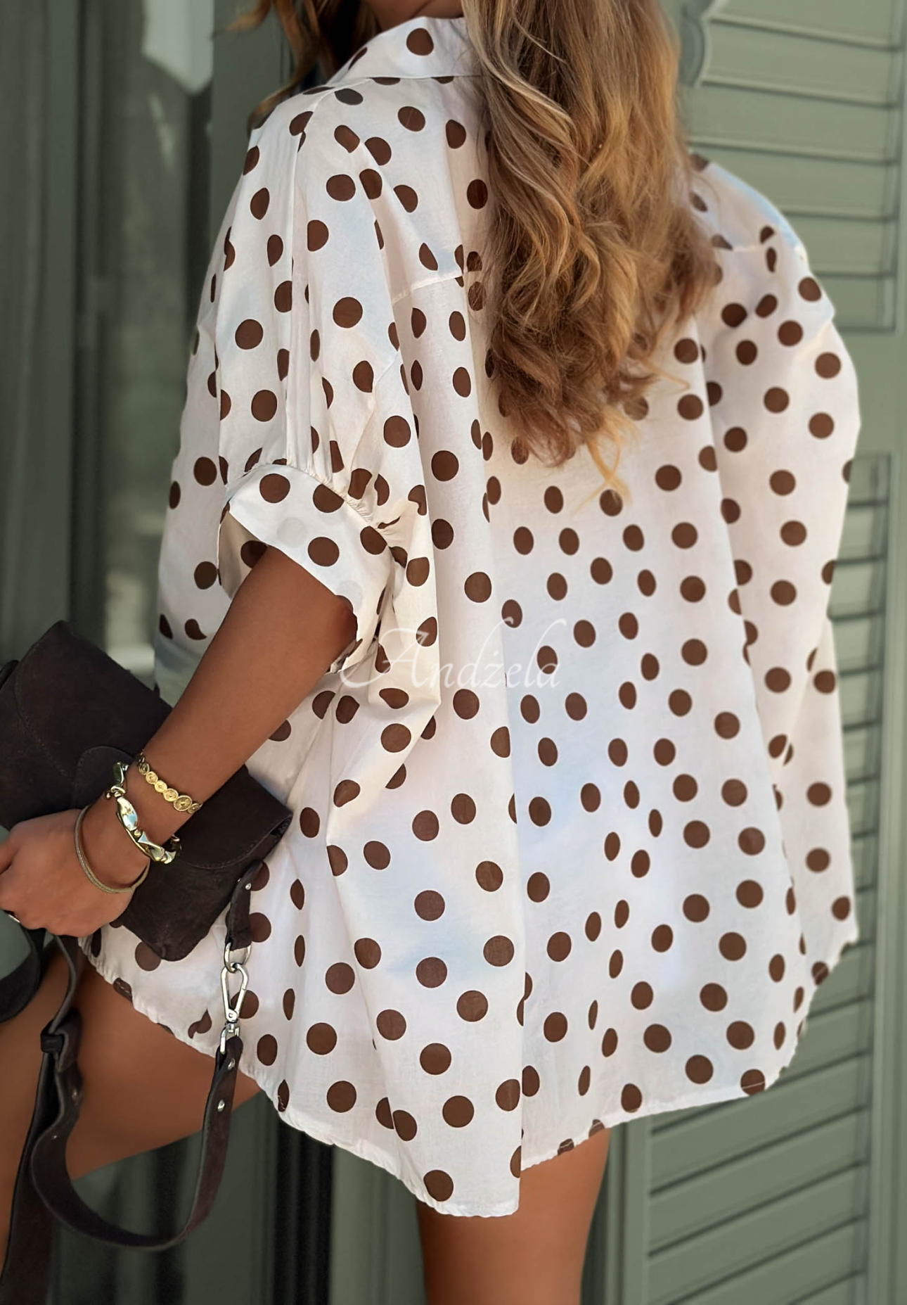 Baumwollhemd mit Polka-Dots Hello Bellissima Weiß