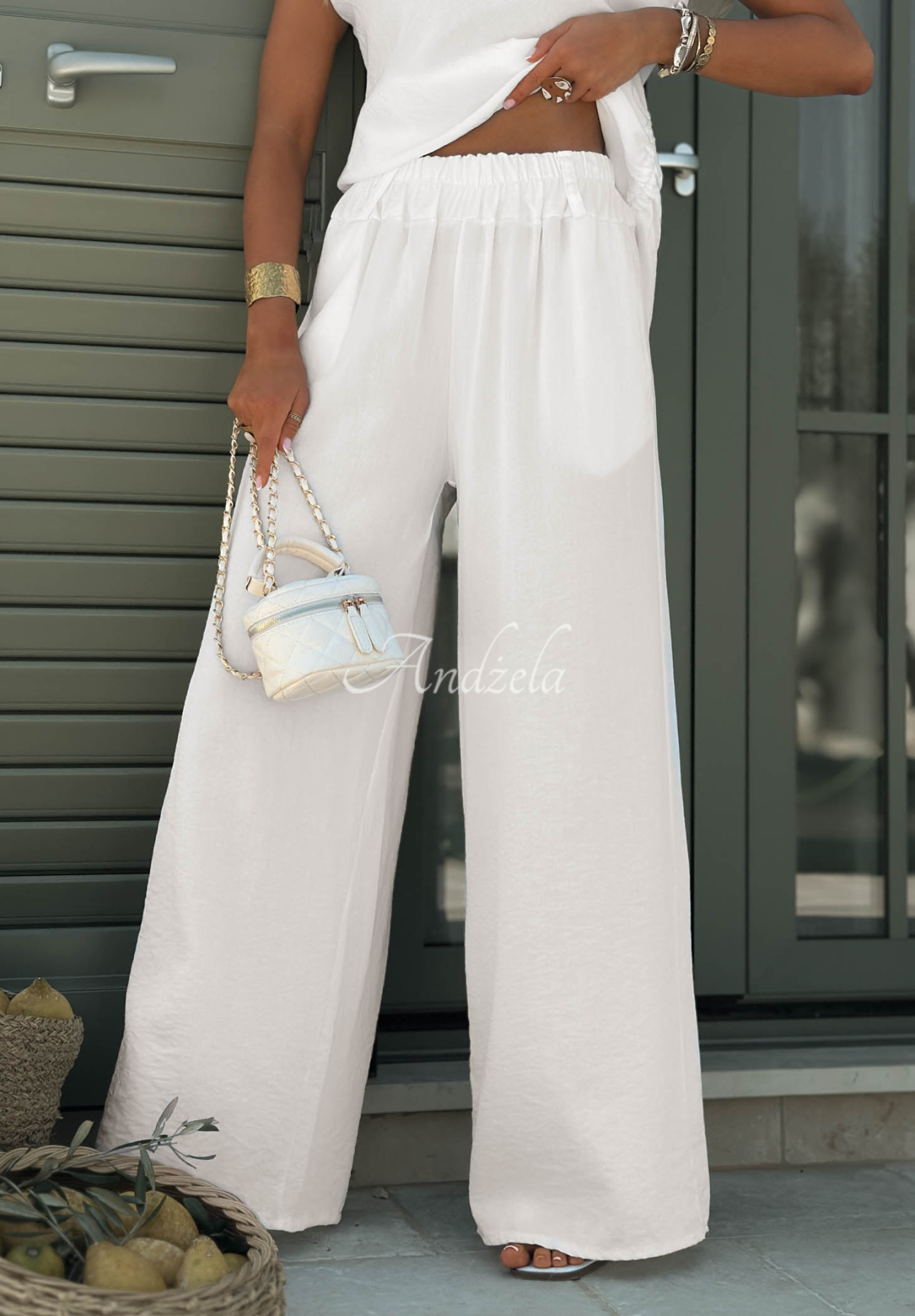 Set aus Bluse und Hose aus Baumwolle und Viskose Glow Mood Ecru