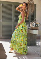 Kwiecista Kleid maxi na ramiączkach Nessie Rosa