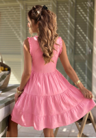 Kleid midi z falbankami Here I Am Beige