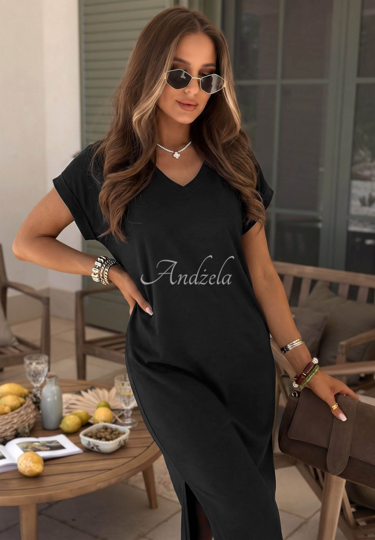 Kleid mit Ausschnitt Your Own Life Schwarz