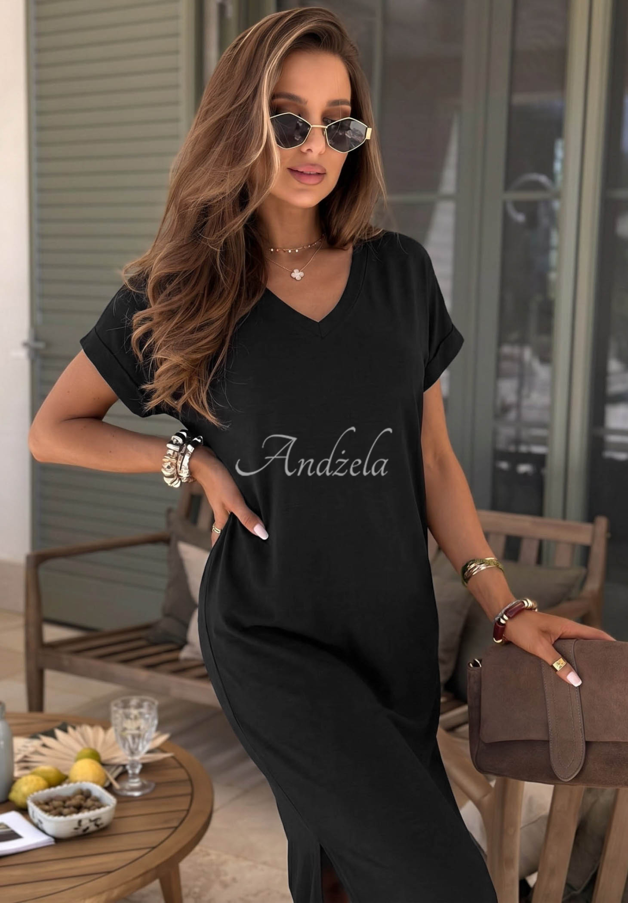 Kleid mit Ausschnitt Your Own Life Schwarz