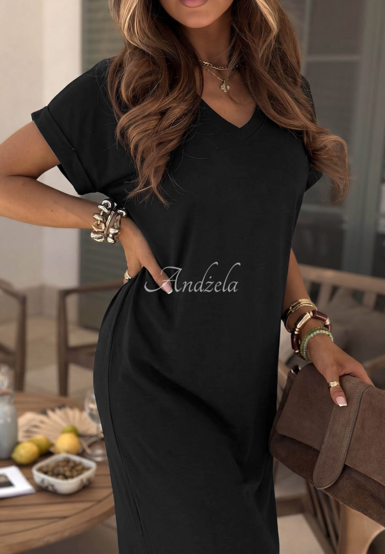 Kleid mit Ausschnitt Your Own Life Schwarz