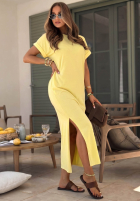 Kleid z dekoltem Your Own Life Schokoladenbraun