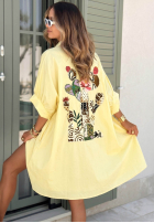 Długa Hemd z haftami Serengeti Gelb