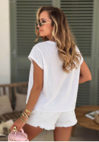 Ażurowy T-Shirt z dekoltem Sol Riviera Mokkafarben