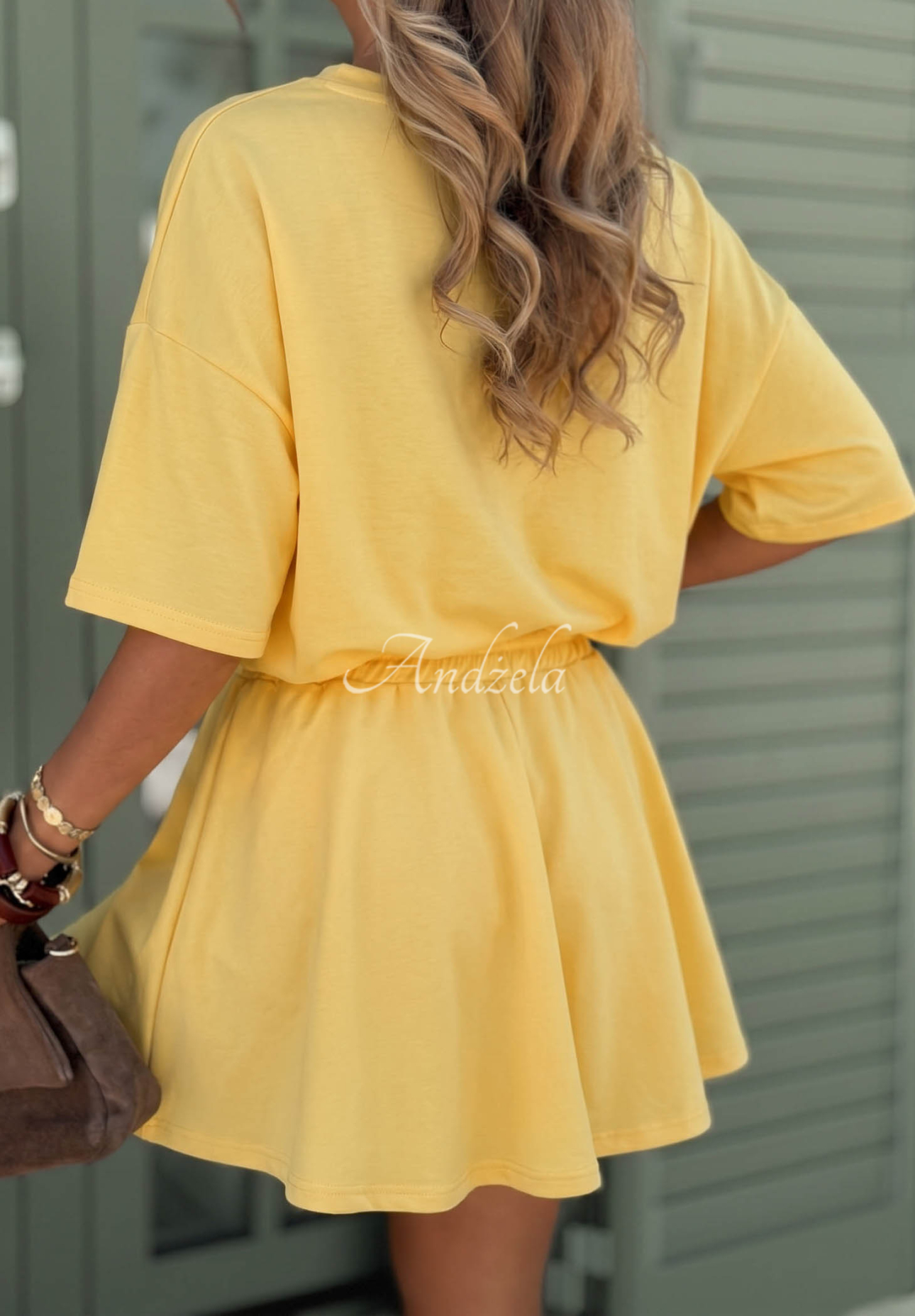 Viskose-Trainingsanzug T-Shirt und Shorts Willy Gelb