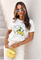 T-Shirt z nadrukiem Dolce Vita Weiß