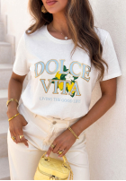 T-Shirt z nadrukiem Dolce Vita Weiß