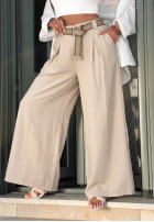 Material Hose wide leg z paskiem Summer Aura Pistaziengrün