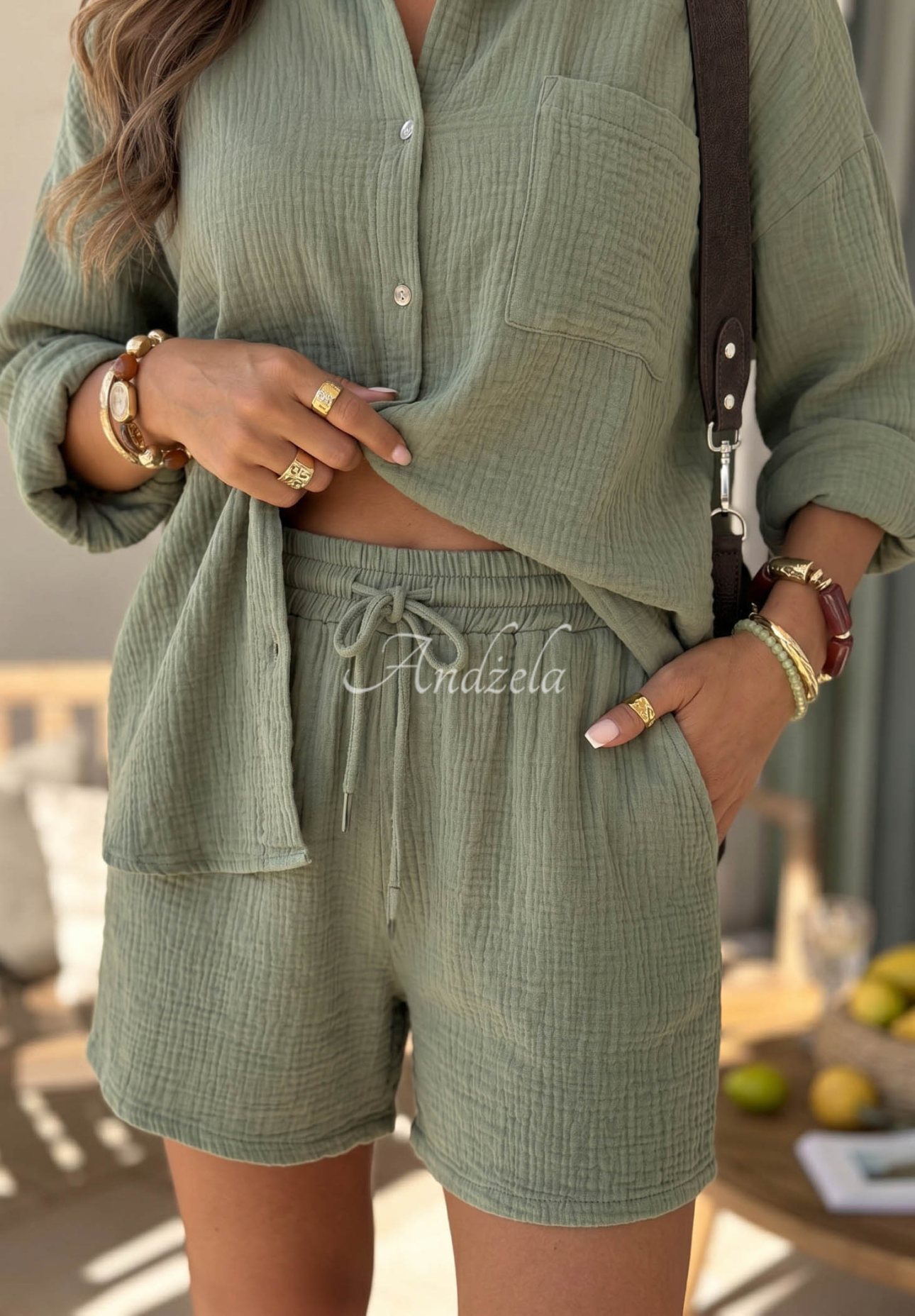 Musselinshorts Campfire Oasis Pistaziengrün