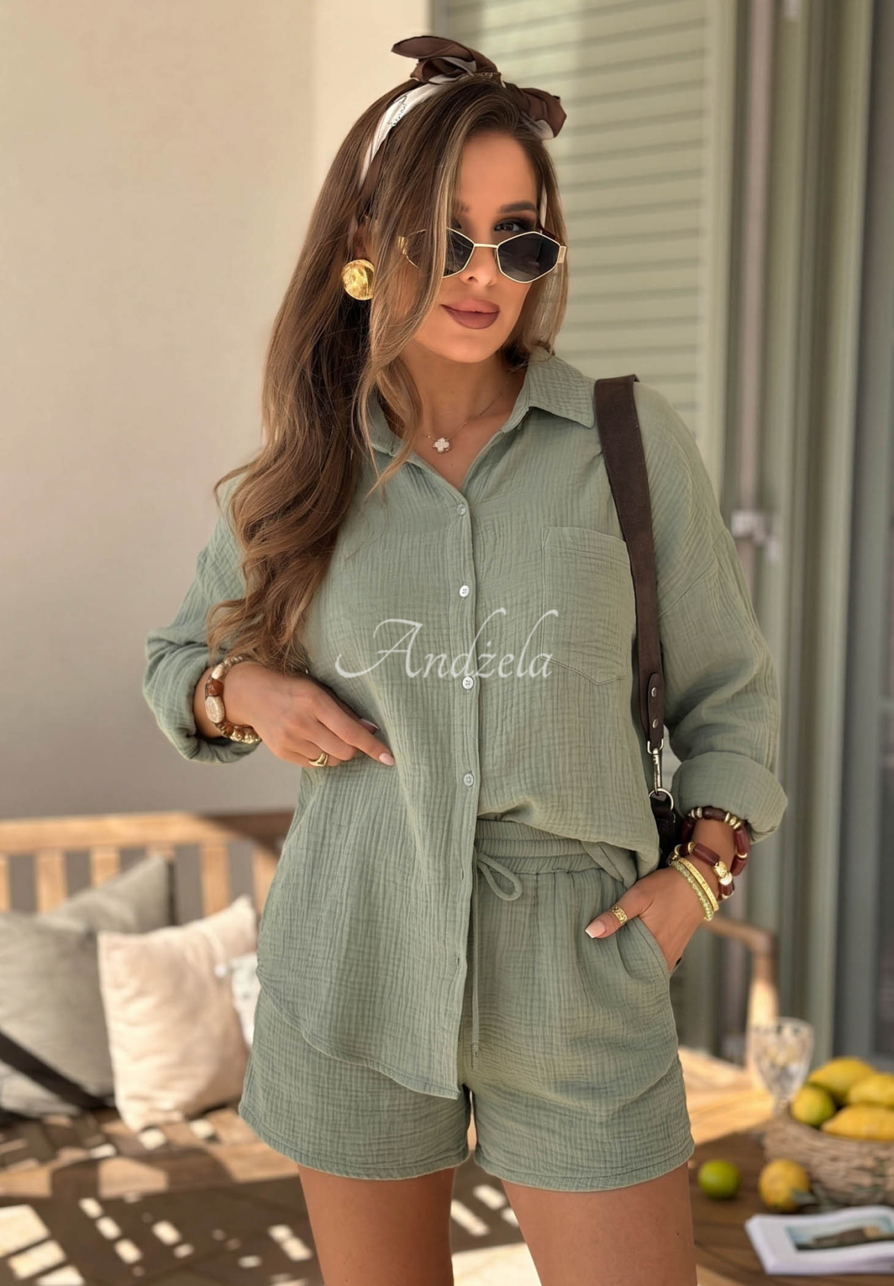 Musselinshorts Campfire Oasis Pistaziengrün