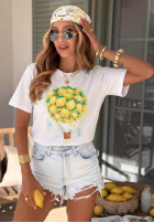 T-Shirt z nadrukiem Lemonfull biało-Gelb