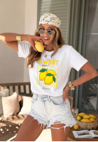T-Shirt z nadrukiem Sweet Goodness biało-Blau