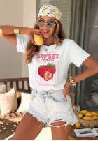 T-Shirt z nadrukiem Sweet Goodness biało-Blau