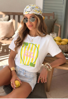 T-Shirt z nadrukiem Ciao Bella biało-Rosa