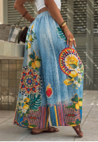 Material Hose wide leg Mit Muster You're My Favourite Blau