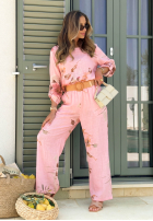 Set Bluse i Hose w kwiaty Sunny Harmony Beige