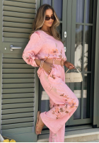 Set Bluse i Hose w kwiaty Sunny Harmony Beige