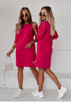 Kleid tunika z kieszeniami Stay Real Dunkelrosa