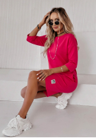 Kleid tunika z kieszeniami Stay Real Dunkelrosa