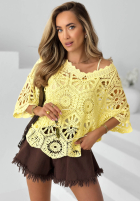 Koronkowa Bluse Dreamy Lace Himmelblau
