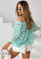 Koronkowa Bluse Dreamy Lace Himmelblau