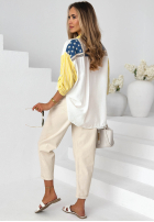 Hemd oversize z haftami i paskami Salina Weiß