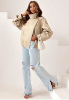 Skórzana  Jacke ze ściągaczem Amber Mood Olivgrün