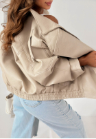 Skórzana  Jacke ze ściągaczem Amber Mood Olivgrün