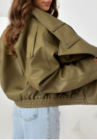 Skórzana  Jacke ze ściągaczem Amber Mood Olivgrün