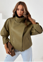 Skórzana  Jacke ze ściągaczem Amber Mood Olivgrün