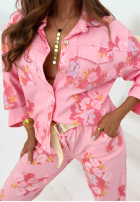 Jacke w kwiaty Olive Beige