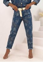 Hose Jeans mom fit w kwiaty Callari dunkelblau