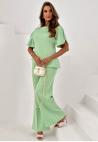 Set asymetryczna Bluse i Hose wide leg Comfy Trip Pistaziengrün