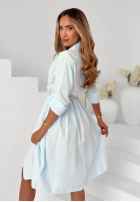 Sztruksowa koszulowa Kleid z paskiem Pure Moment Beige