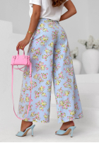 Jeans Hose wide leg w kwiaty Flower Vibes Rosa