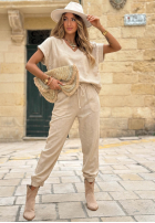 Set Bluse i Hose Sandy Touch Beige